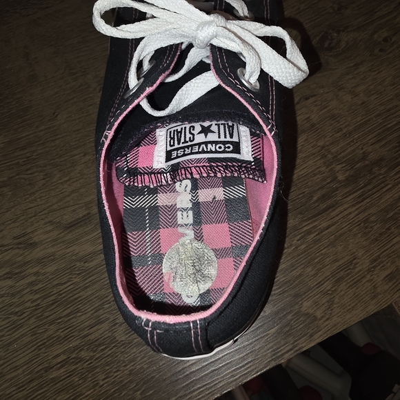 Converse Women's Sneakers in Black and Pink Plaid - Picture 3 of 7